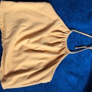 Yellow cropped halter top